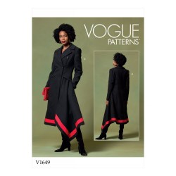 1649 VOGUE UNLINED 2 BREASTED SEAMED DRAPE SHAPED COAT PATTERN  6-14; 14-22 NEW choice